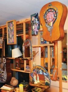 Works of art fill the living room of Bobby Malzone and Sue Stockman.